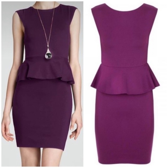 Alice and Olivia purple peplum dress - Picture 1 of 8